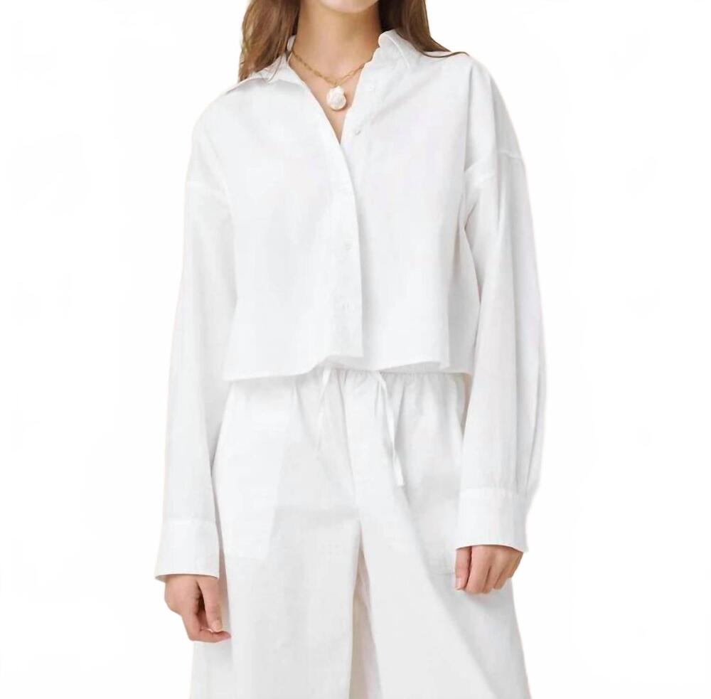 NEW SPLENDID mallory poplin button down top in white